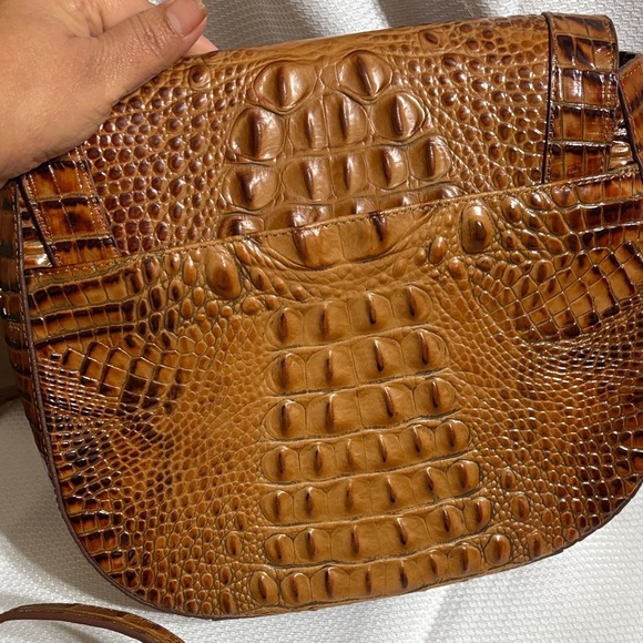 Brahmin Brown Crocodile Embossed Crossbody Bag - Picture 11 of 16